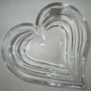 MIKASA Crystal Glass Heart Shape Cut Trinket Jewelry 6" Bowl Dish Love Valentine